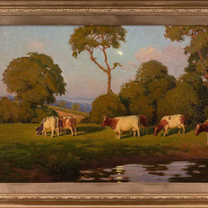 Nelson Wright, Pastoral Scene With Shimmering Pond
