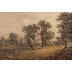 Early 19th-Century English School, Figures In A Park With A Country House Beyond
