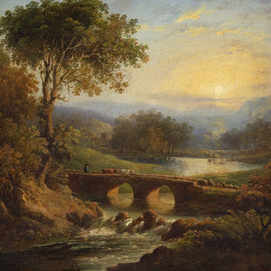 George Smith of Chichester (Circle), 18th-Century Pastoral Landscape With River, Cattle &amp; Drover
