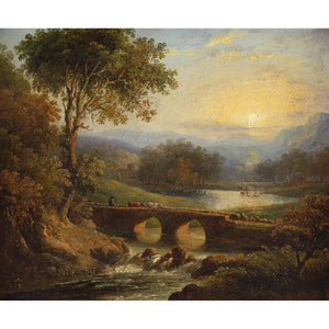 George Smith of Chichester (Circle), 18th-Century Pastoral Landscape With River, Cattle &amp; Drover