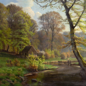 Eiler Rasmussen Eilersen, Romantic Forest Landscape With Cottage