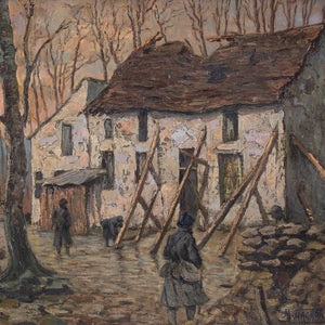 Maurice Dagron, World War I French Soldiers Propping A Farmhouse Near Paris