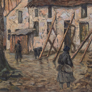 Maurice Dagron, World War I French Soldiers Propping A Farmhouse Near Paris