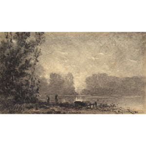 Frank Charles Peyraud (Attributed), River Landscape With Boatmen