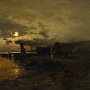 Axel Nordgren, Coastal Nocturne With Rowing Boats