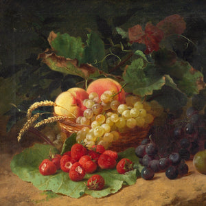 Edouard Fleury, Still Life With A Basket Of Fruit