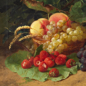 Edouard Fleury, Still Life With A Basket Of Fruit