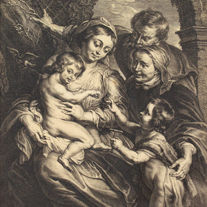 Schelte Adams à Bolswert After Peter Paul Rubens, The Holy Family With Saint Elizabeth & John The Baptist With A Goldfinch