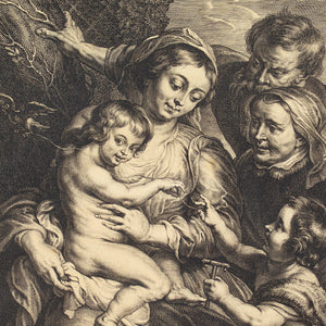 Schelte Adams à Bolswert After Peter Paul Rubens, The Holy Family With Saint Elizabeth & John The Baptist With A Goldfinch