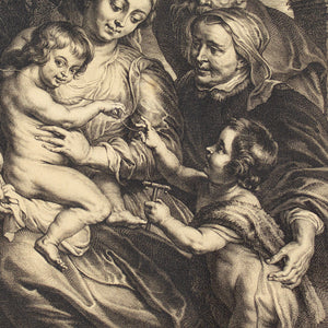 Schelte Adams à Bolswert After Peter Paul Rubens, The Holy Family With Saint Elizabeth & John The Baptist With A Goldfinch