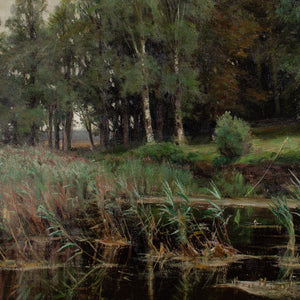 Rudolf Bissen, Forest Landscape With Fisherman