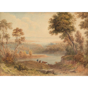 Anthony Vandyke Copley Fielding, View Down The River Wye Towards Chepstow Castle, Monmouthshire