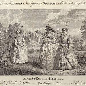 18th-Century Engraving, Ancient English Dresses
