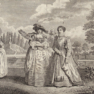 18th-Century Engraving, Ancient English Dresses