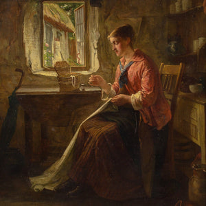 William Harris Weatherhead, Interior With Woman Sewing By A Window