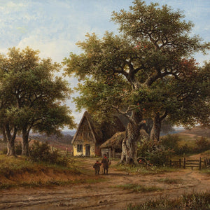 Hendrik Pieter Koekkoek, Picturesque Landscape With Oak Trees