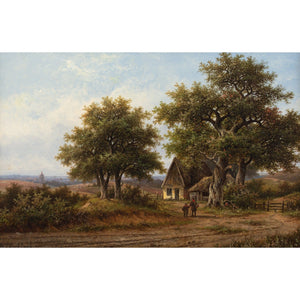 Hendrik Pieter Koekkoek, Picturesque Landscape With Oak Trees