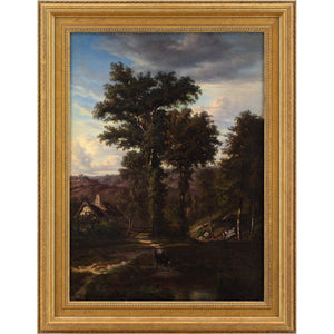Auguste Bohm, Romantic Landscape With Oak Trees