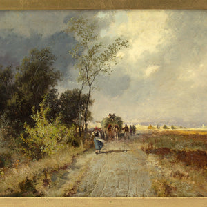 Charles Delfont, Landscape With Haycart & Track