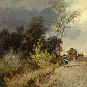 Charles Delfont, Landscape With Haycart & Track