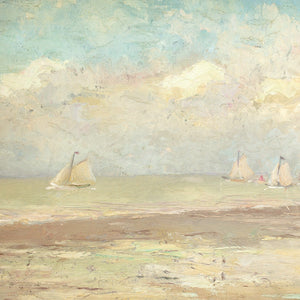 Felix Alois Sauter, Coastal Landscape With Sailboats