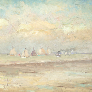 Felix Alois Sauter, Coastal Landscape With Sailboats