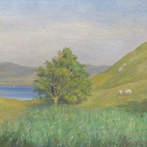 Andreas Moe, Impressionistic Pastoral Landscape With Sheep