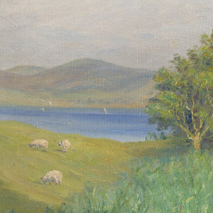 Andreas Moe, Impressionistic Pastoral Landscape With Sheep