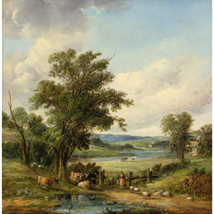 Alfred Vickers, River Landscape With Cattle