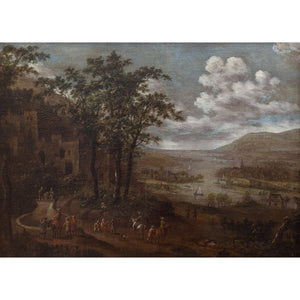 17th-Century Flemish Landscape With Well & Coastal View