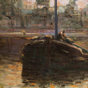 Reserved - Robert Colot, Industrial Landscape With River Barges