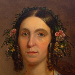 19th-Century British School, Portrait Of A Lady With A Ruby Necklace
