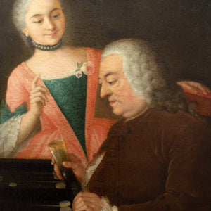 18th-Century Group Portrait With Family Playing Backgammon