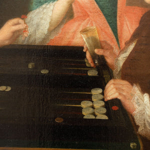 18th-Century Group Portrait With Family Playing Backgammon
