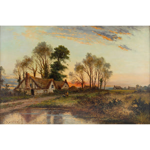 Daniel Sherrin, Landscape With Cottages & Pond