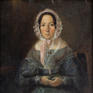 19th-Century Portrait Of A Lady With A Bonnet