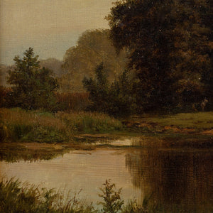 Frederik Christian Jakobsen Kiaerskou, Landscape With Deer & Pond