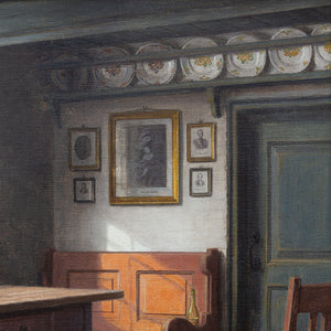 C. Sørensen, Cottage Interior With Garden View