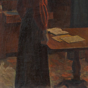Danish School, Interior Scene With Woman Reading