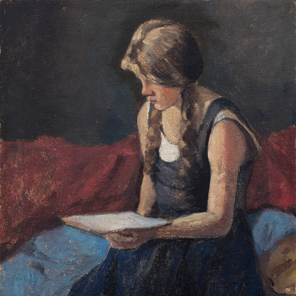 Christian Aigens, Portrait Of A Girl Reading
