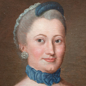18th-Century French School, Portrait Of A Lady In Blue
