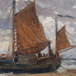 British School, Coastal Scene With Sailboat