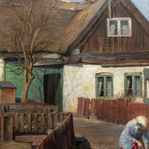 Axel Johansen, Rural Scene With Children Playing