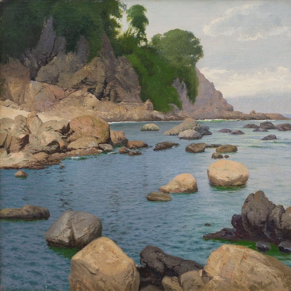 Peter Johan Schou, Coastal View With Rocky Scenery