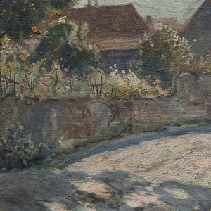German School, Impressionist Landscape With Cottages