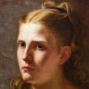 19th-Century Danish School, Portrait Of A Woman In A White Dress