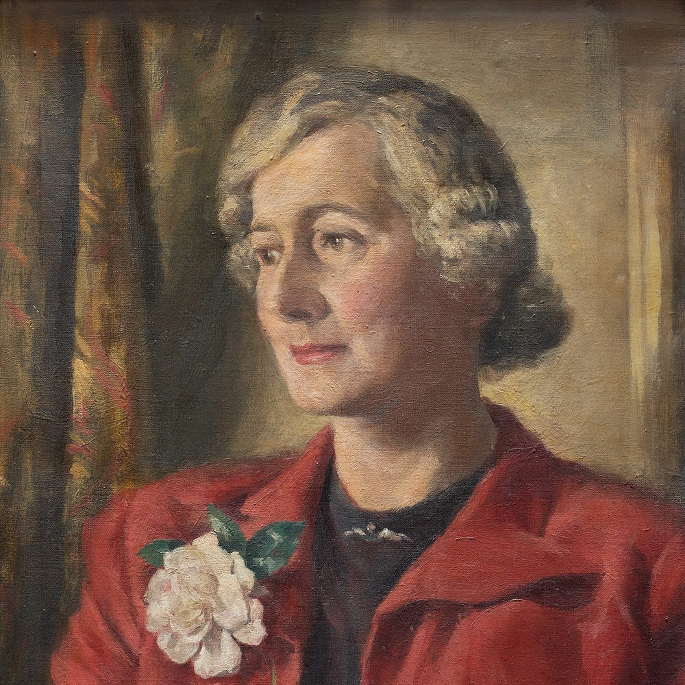 Hamish Paterson, Portrait Of A Lady With A Red Coat