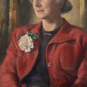 Hamish Paterson, Portrait Of A Lady With A Red Coat