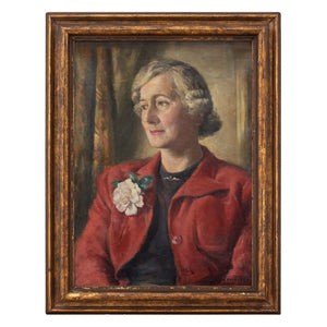 Hamish Paterson, Portrait Of A Lady With A Red Coat