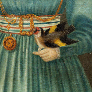 19th-Century Provincial Portrait Of A Girl With A Bird & Dog